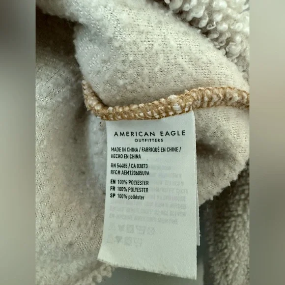American Eagle Outfitters Cream Sherpa Crew Neck - Picture 6 of 6